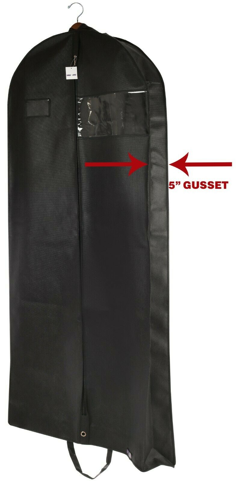 Premium Black Garment Bag Travel and Storage Breathable Eyehole and Carry Handle
