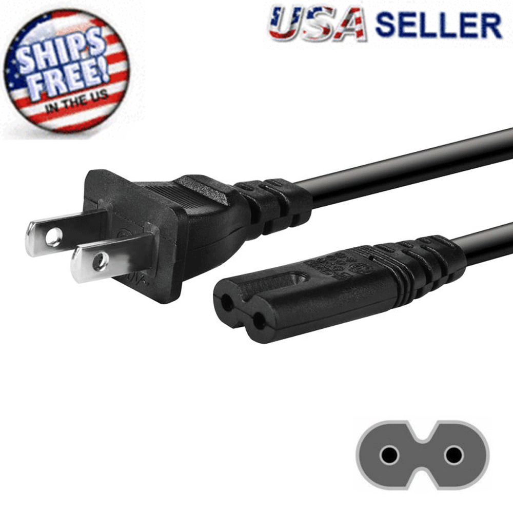 AC Power Cord Cable for PS4 & PS3 Slim Super Slim PS2 XBOX PSV PC 2 Prong LAPTOP