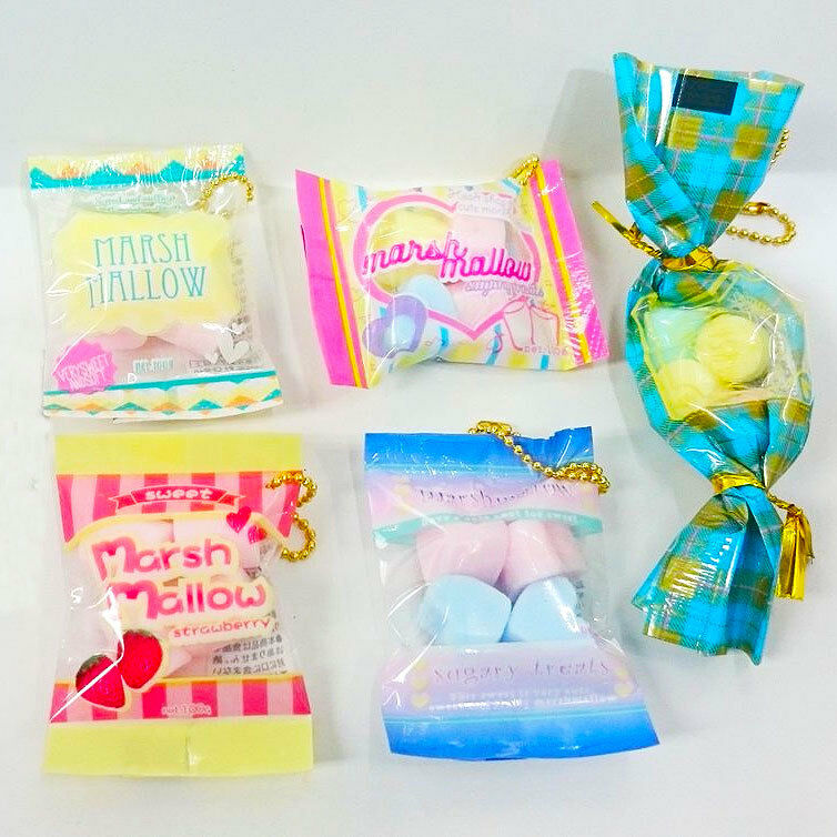 Mini Food Phone Charm Squishy J Dream Kawaii Cute Pink Marshmallow 1PC Random
