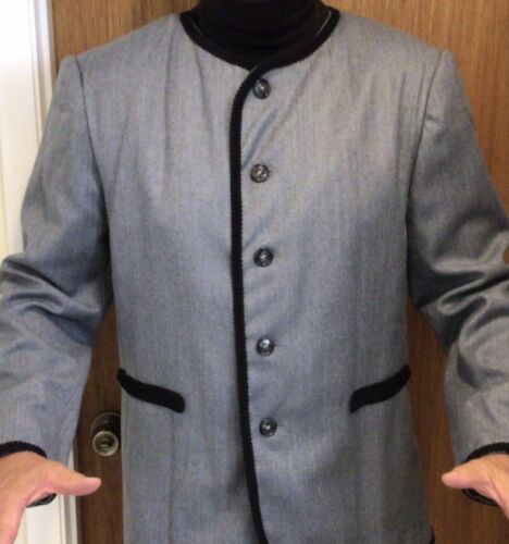 Set Of 4 Beatles Grey 60’s Collarless 5 Button Jackets size 42/44 FREE-SHIP USA