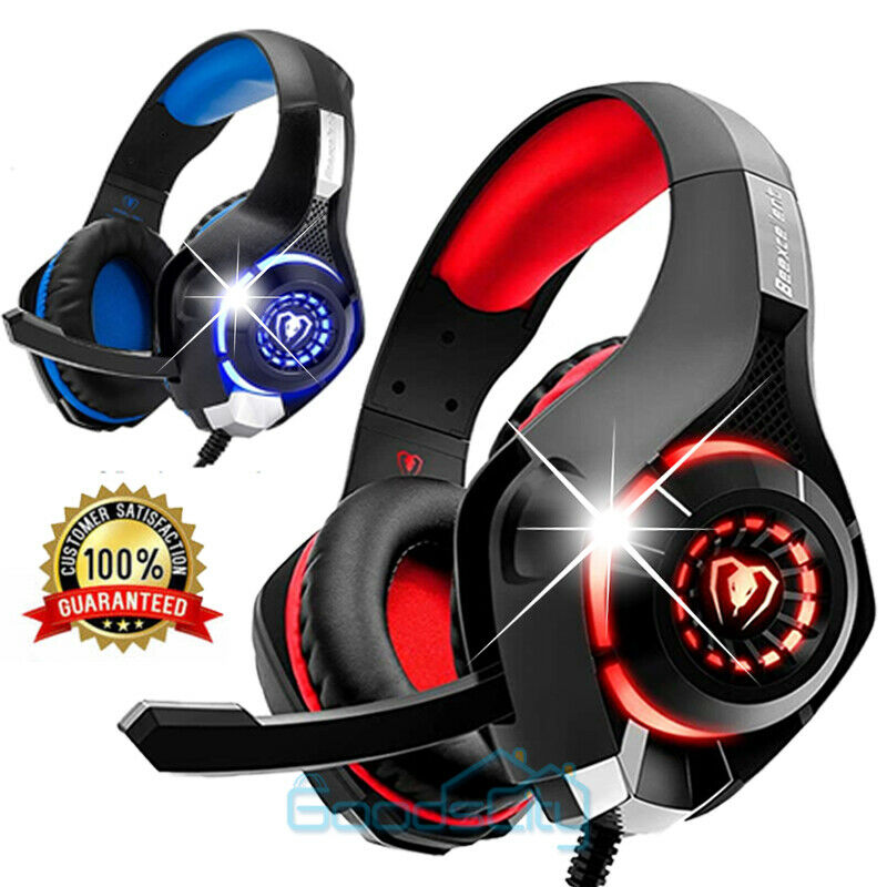 Gaming Headset with Mic Stereo Gamer Bass Surround Headphone For PS4 Xbox One PC-image