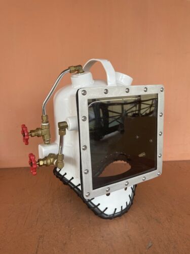 Homemade Diving Helmet Shallow Water Diver Heavy Metal White Enamel 20lbs. OOAK!