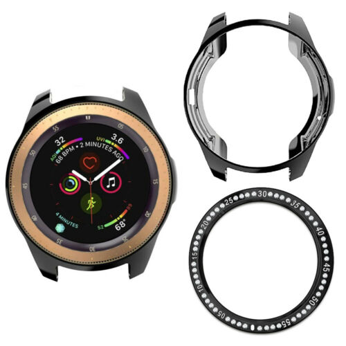 NEW Soft TPU Case + Diamond Bezel Ring Cover for Samsung Gear S3 Frontier R765V